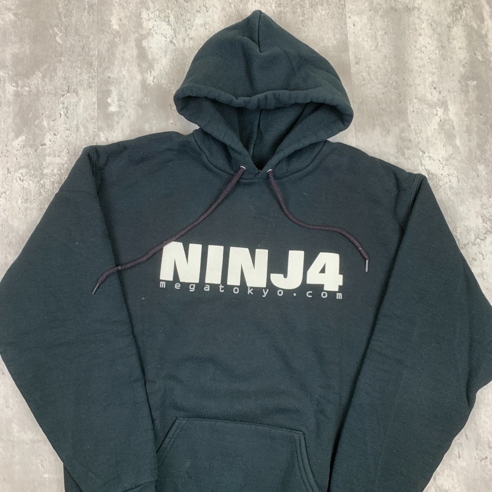 Vintage Ninj4 Hoodie Men's Medium Black Convention Comic Y2K Mega Tokyo Anime